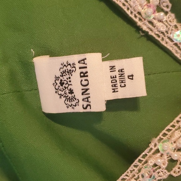 Sangria Sequin and Lime Colored Midi Dress SZ 4 - Picture 5 of 8